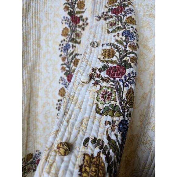 Vtg 90s Sam Hilu's Collection Quilted cotton Jacket medium Floral Garden Dainty - Picture 5 of 7